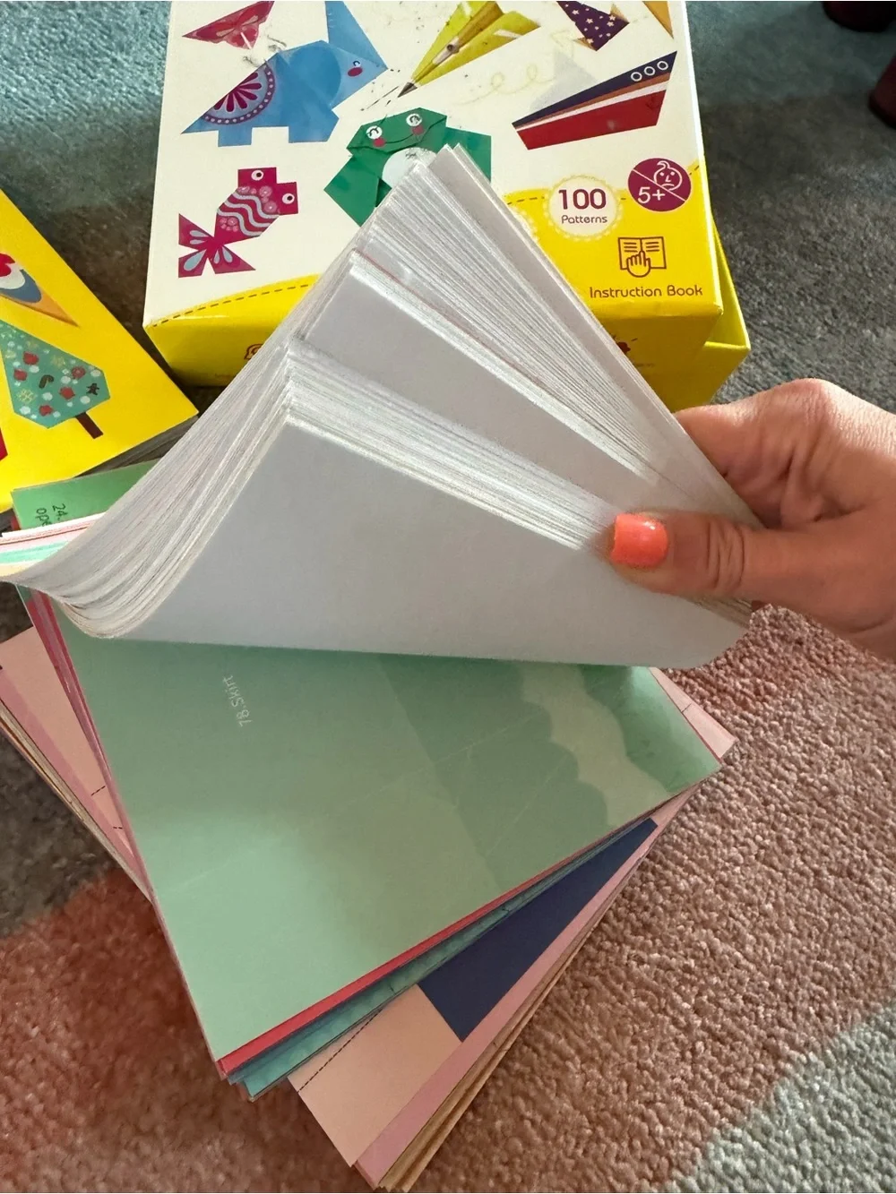 2 different Origami Paper Pack – Colorful Kids Craft Paper (Multicolor)